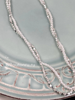 Двойное колье с жемчугом и металлическими бусинами