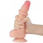 Фаллоимитатор Lovetoy Sliding Skin (19,5×3,5 см) с двойной плотностью, телесный