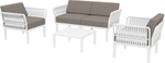 Комплект пластиковой мебели Siesta Contract Portofino Lounge, белый, светло-коричневый