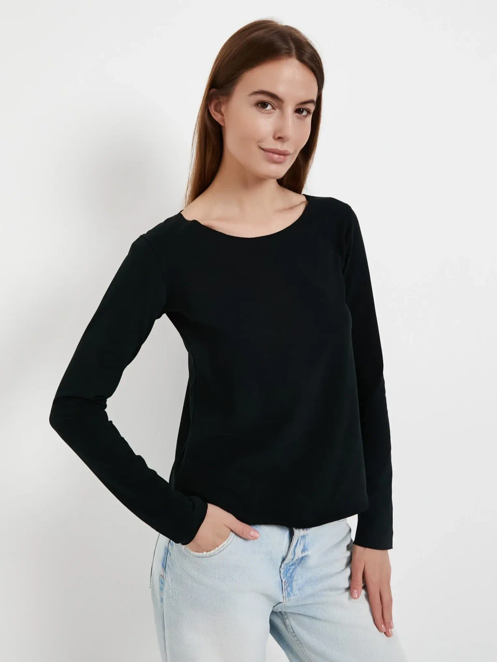 Лонгслив Базовый Черный