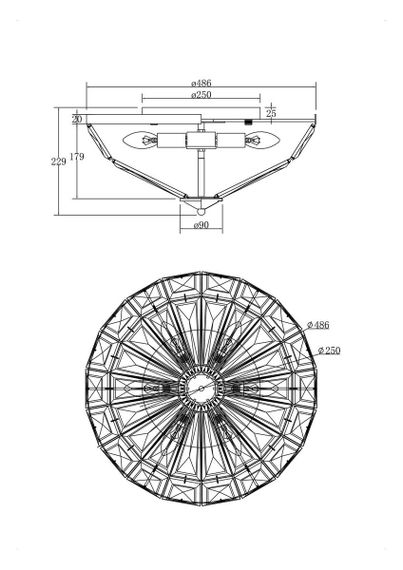 Потолочный светильник Maytoni Facet MOD094CL-06G