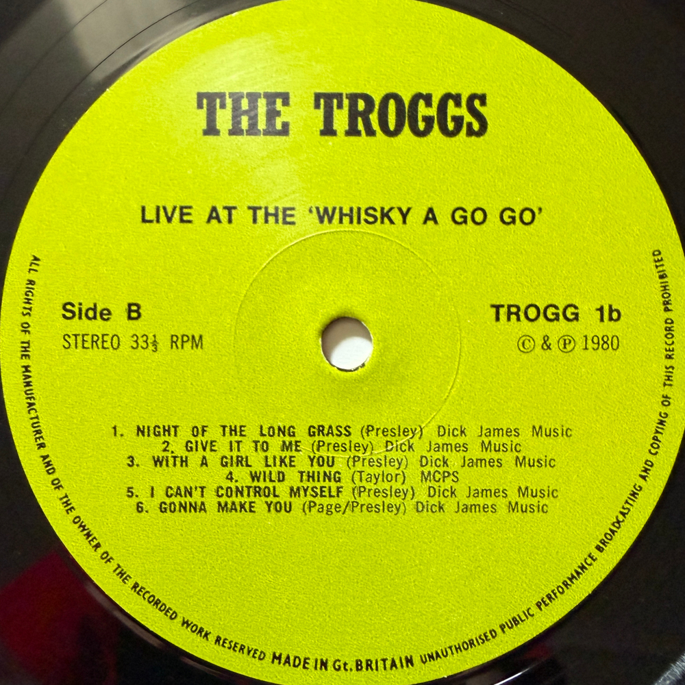 The Troggs ‎– Live At The Whisky A Go Go (Англия 1980г.)Т