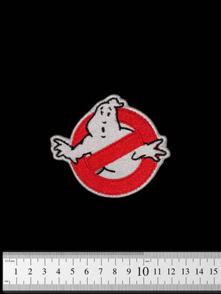 Шеврон Ghostbusters. Охотники за привидениями вышивка. Белый