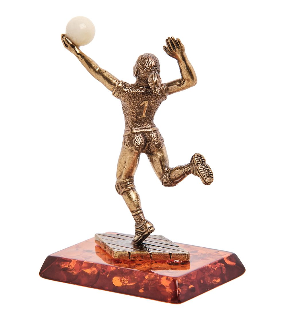 Народные промыслы AM-3200 Фигурка «Волейболистка» (латунь, янтарь)