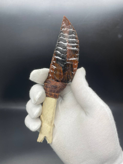 Бивень мамонта с гравировкой волка 15 см