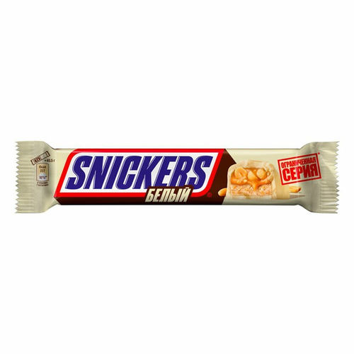 Шоколадный батончик Snickers Белый 81г
