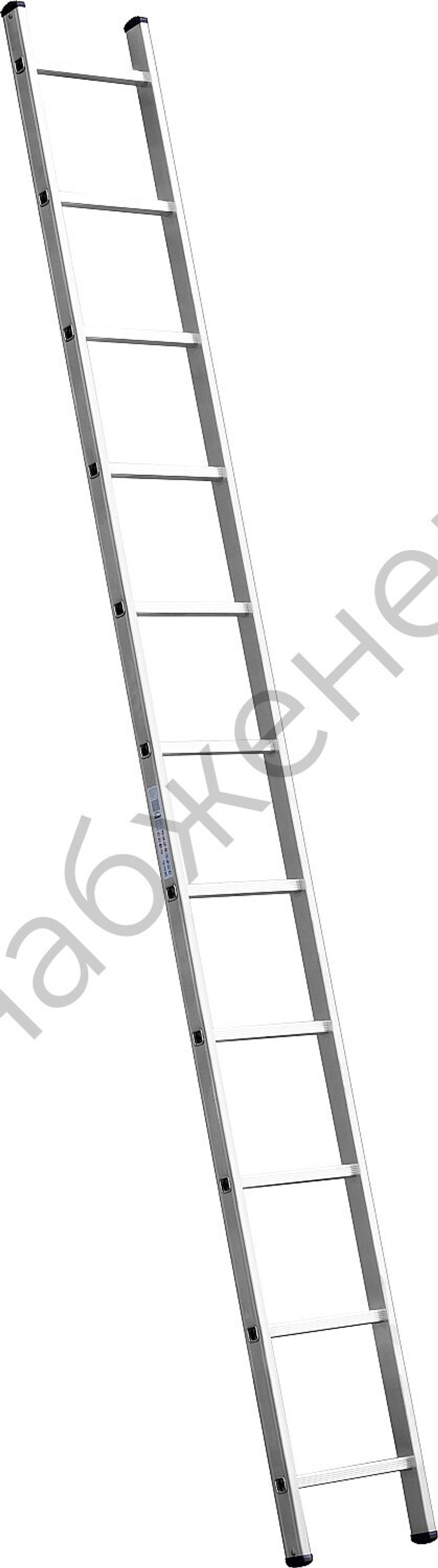 СИБИН 11 ступеней, высота 307 см, односекционная, алюминиевая, приставная лестница (38834-11)