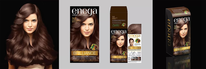 Крем-краска Prem Henna Enega Chacolate Brown 3.5 цвет Шоколадно-коричневый для волос на основе хны с маслом арганы и экстрактом зеленого чая, 20 гр + 30 мл + 6 мл