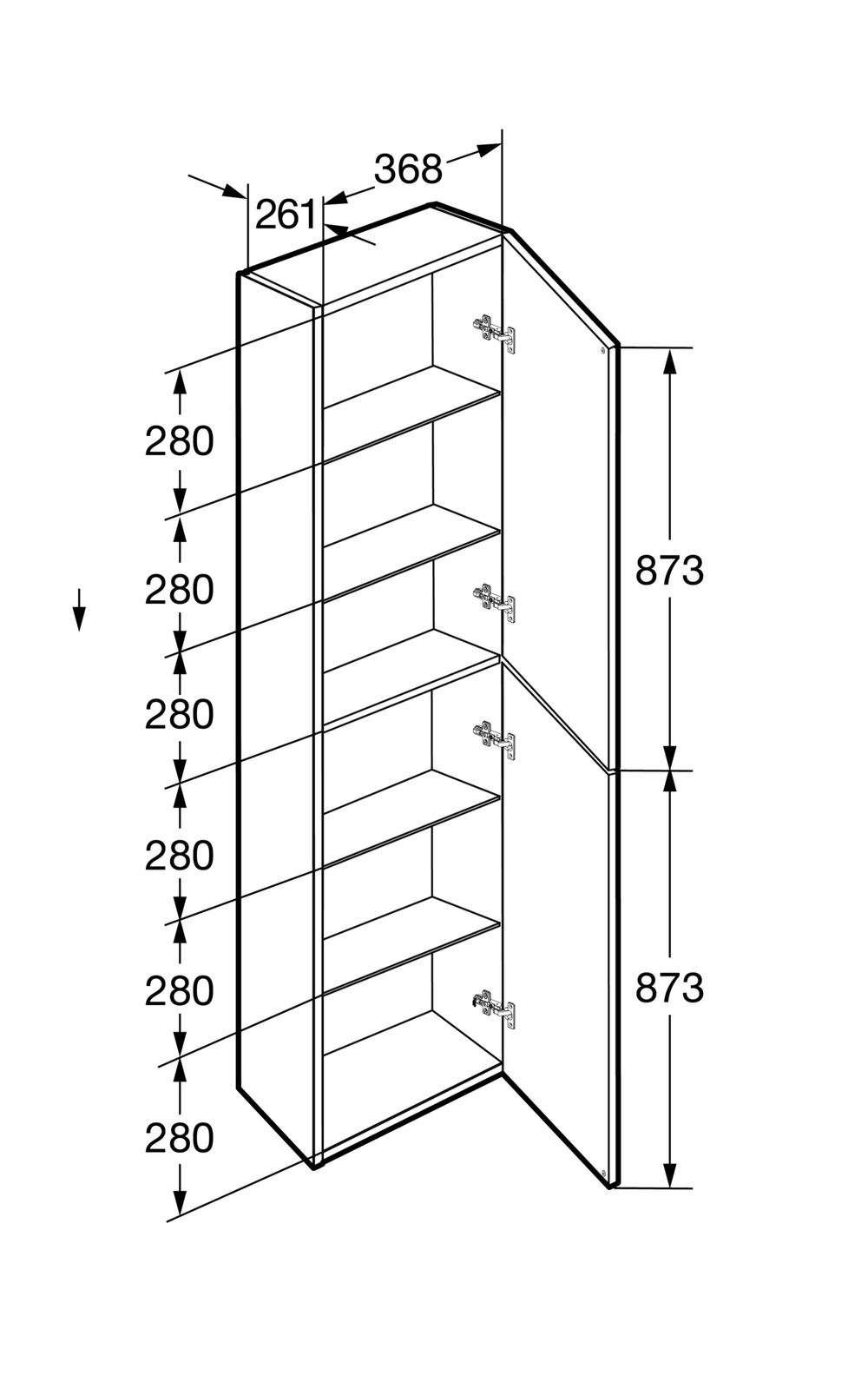 Шкаф-колонна Roca Ona 1750 белый матовый A857635509
