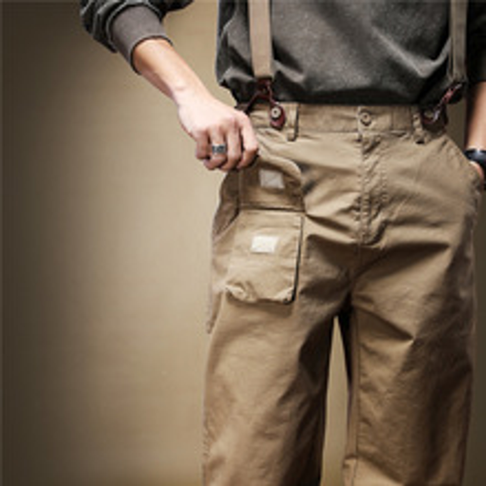 Мужские весенне-осенние модные брендовые JIELEINUO повседневные брюки на подтяжках с маленьким карманом.