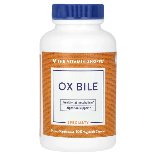 The Vitamin Shoppe, Бычья желчь, 100 растительных капсул (125 мг на капсулу)
