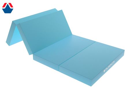 Мат спортивный складной 1000х2000х100 мм  4 сложения (вин.кожа) ГОЛУБОЙ