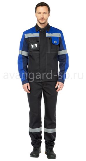 Костюм "Виват" NEW брюки (черный/василек/т.синий)