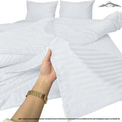 Сатин-страйп "Белый" AirJet+mers | ш.240 см | 145 г/м² | хлопок-100%