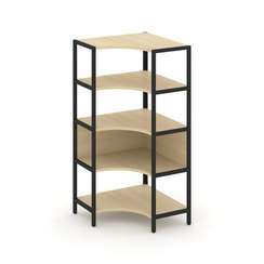 Shelf System Односекционный угловой стеллаж четырехярусный SN.STMU-411 Акация Лорка/Металл Черный 81