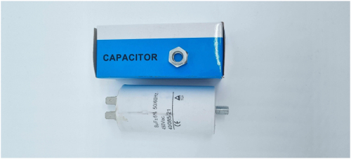 Конденсатор пусковой 8uF (8мкФ) 450V (4 клеммы, с болтом)