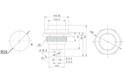 Выключатель-кнопка REXANT металл, 250v, 2а, (2с), off-(on), диаметр 16.2, белая, (rwd-306) 10 штук 36-3355
