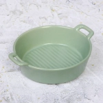 Форма керамическая для запекания «Акварель» 20,5*17*5,5см, нежно-зеленая