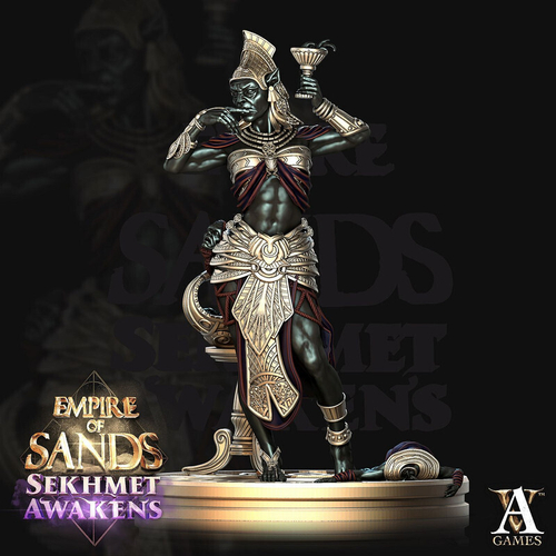 Зверолюд  Маг Волшебник Колдун Чародей Девушка зверолюд из знатного Египетского двора миниатюра для dnd, днд, pathfinder, фентези, Настольная игра, НРИ, Варгейм, РПГ