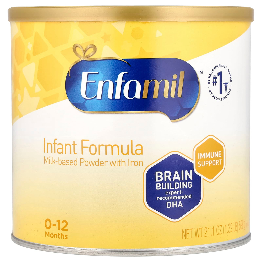 Enfamil, Смесь для младенцев, порошок на молочной основе с железом, для детей от 0 до 12 месяцев, 598 г (21,1 унции)