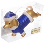 Ёлочная игрушка «Волшебная такса» 3,5*12*8,5 см, Сапфир