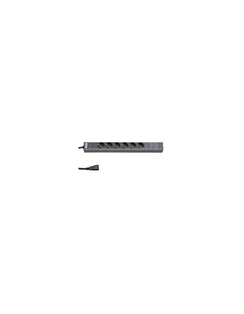 Hyperline SHT19-6SH-2.5IEC Блок розеток для 19&quot; шкафов, горизонтальный, 6 розеток Schuko, кабель питания 2.5м (3х1.0мм2) с вилкой IEC320 C14 10A, 250В, 482.6x44.4x44.4мм (ШхГхВ), корпус алюминий