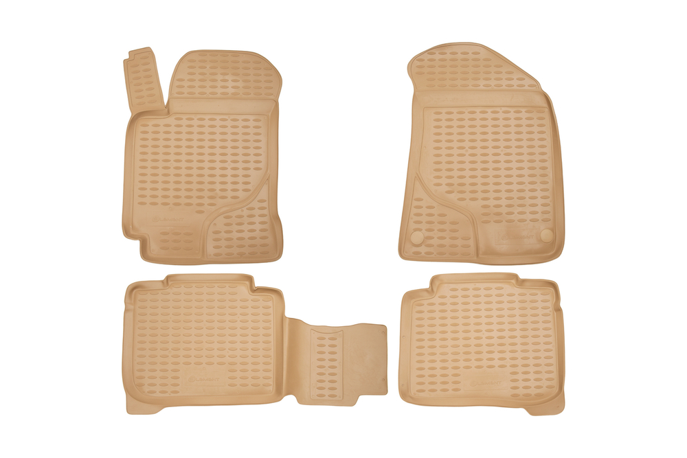 Коврики в салон для KIA Cerato 2004-2009, 4 шт. (полиуретан, бежевые) NLC.25.11.212