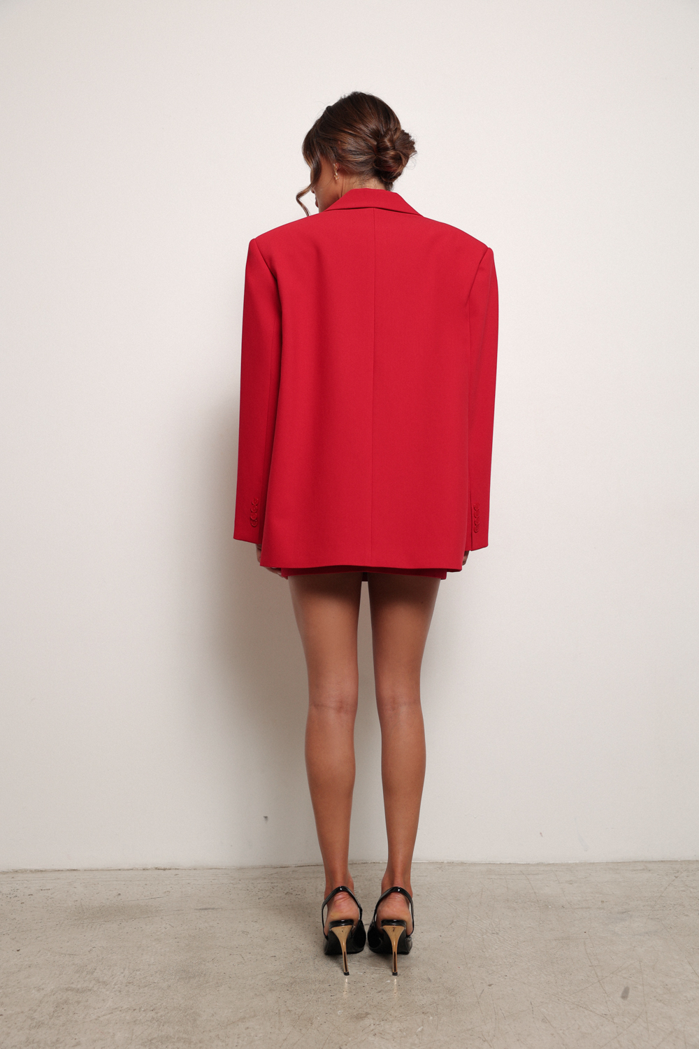 Жакет двубортный красный