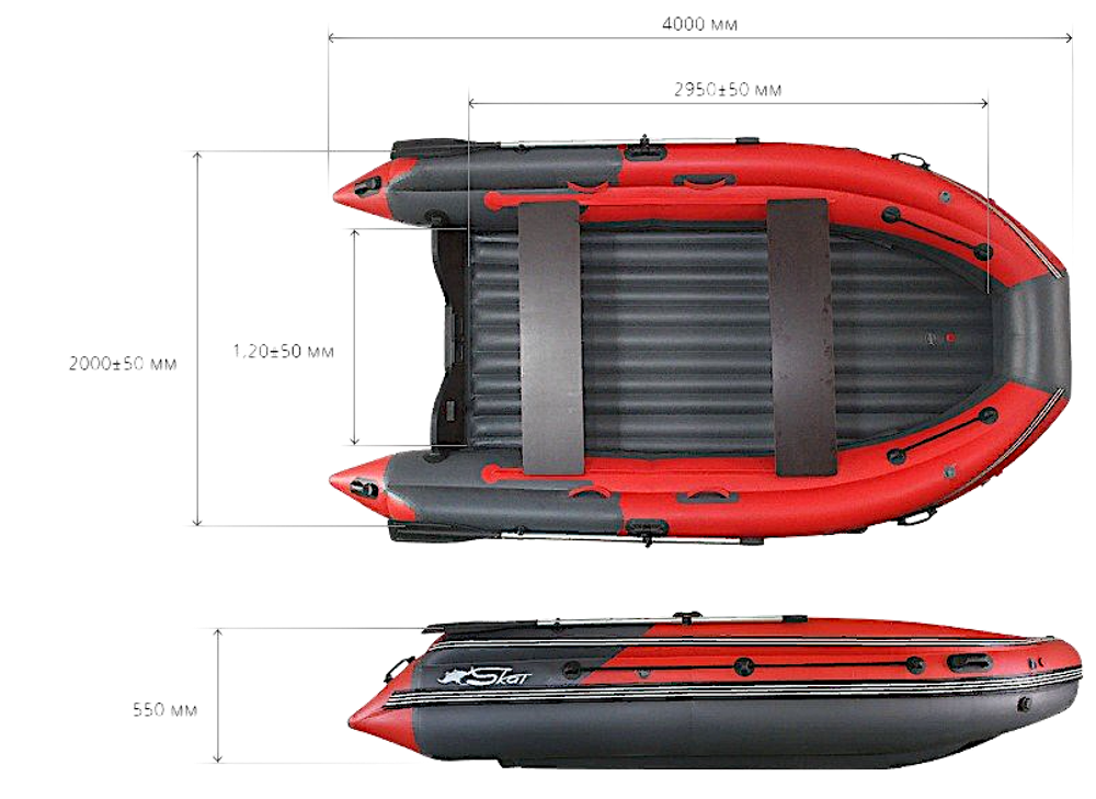 Лодка ПВХ Angler SKAT Тритон 400NDFi с Интегрированным фальшбортом (Скат 400NDFi)