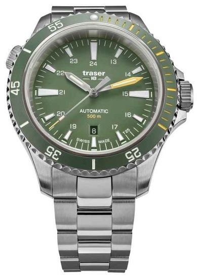 Швейцарские тактические часы Traser Aunomatic Diver Green 110328