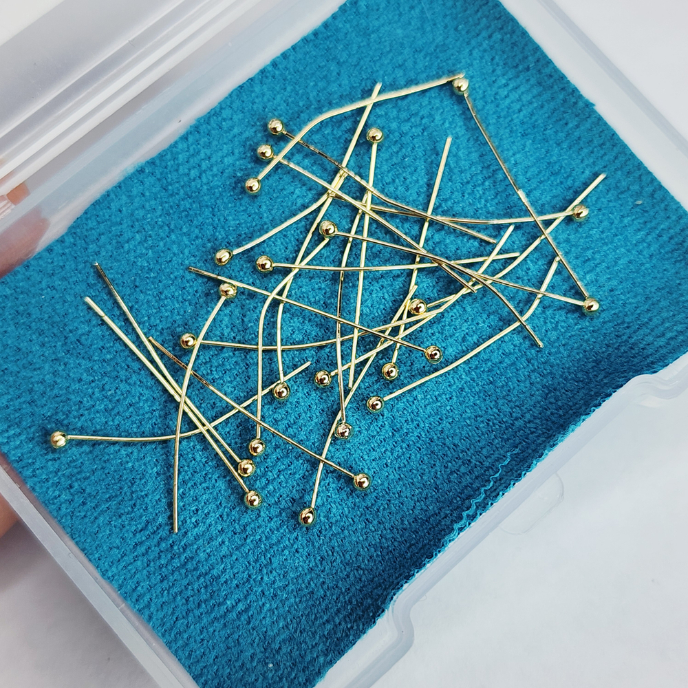 Пины позолота, 25×0.4мм, мягкие, хороши для скрутки, цена за набор 10 шт