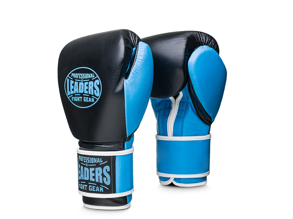 Перчатки боксерские LEADERS WAVE BK/LBL
