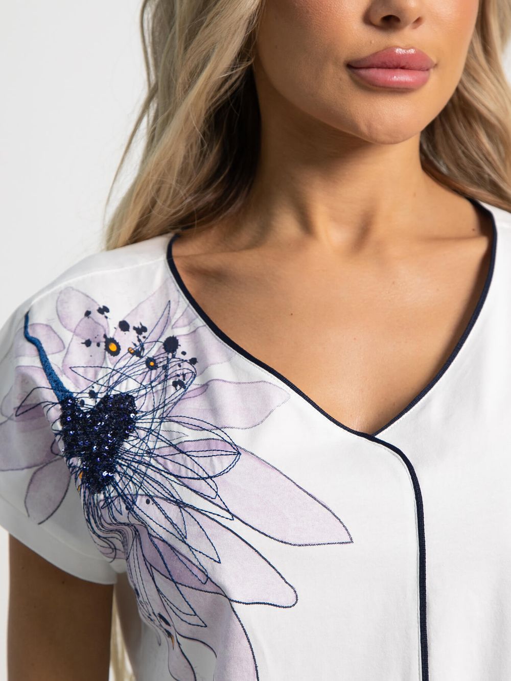 Блуза Капли росы (бело-розовая) Б15563-18М LT Collection