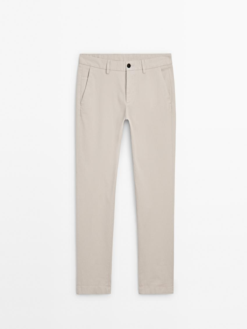 Massimo Dutti Брюки из рельефного 100% хлопка, серый