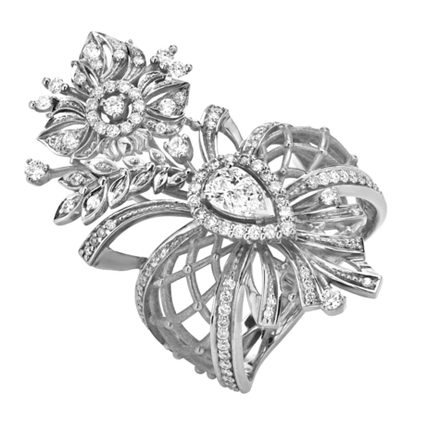 Кольцо с бриллиантами  из белого золота JA-K-1К676558