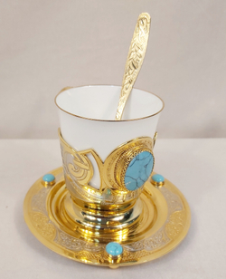 Кофейный набор "Бирюза"в подарочном футляре