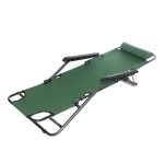 Шезлонг (раскладушка) 153*60*79см «Комфорт» с подголовником, 2 положения, зеленый ДоброСад