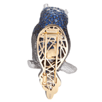 Брошь Сова с Сапфирами и Бриллиантами, Brs0171-1/8