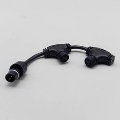 Разветвитель 2-х Лучевой для бахромы, занавесов и нитей 220В., без возможности управления, провод черный Каучук, IP65, LTC (LLR2-1)