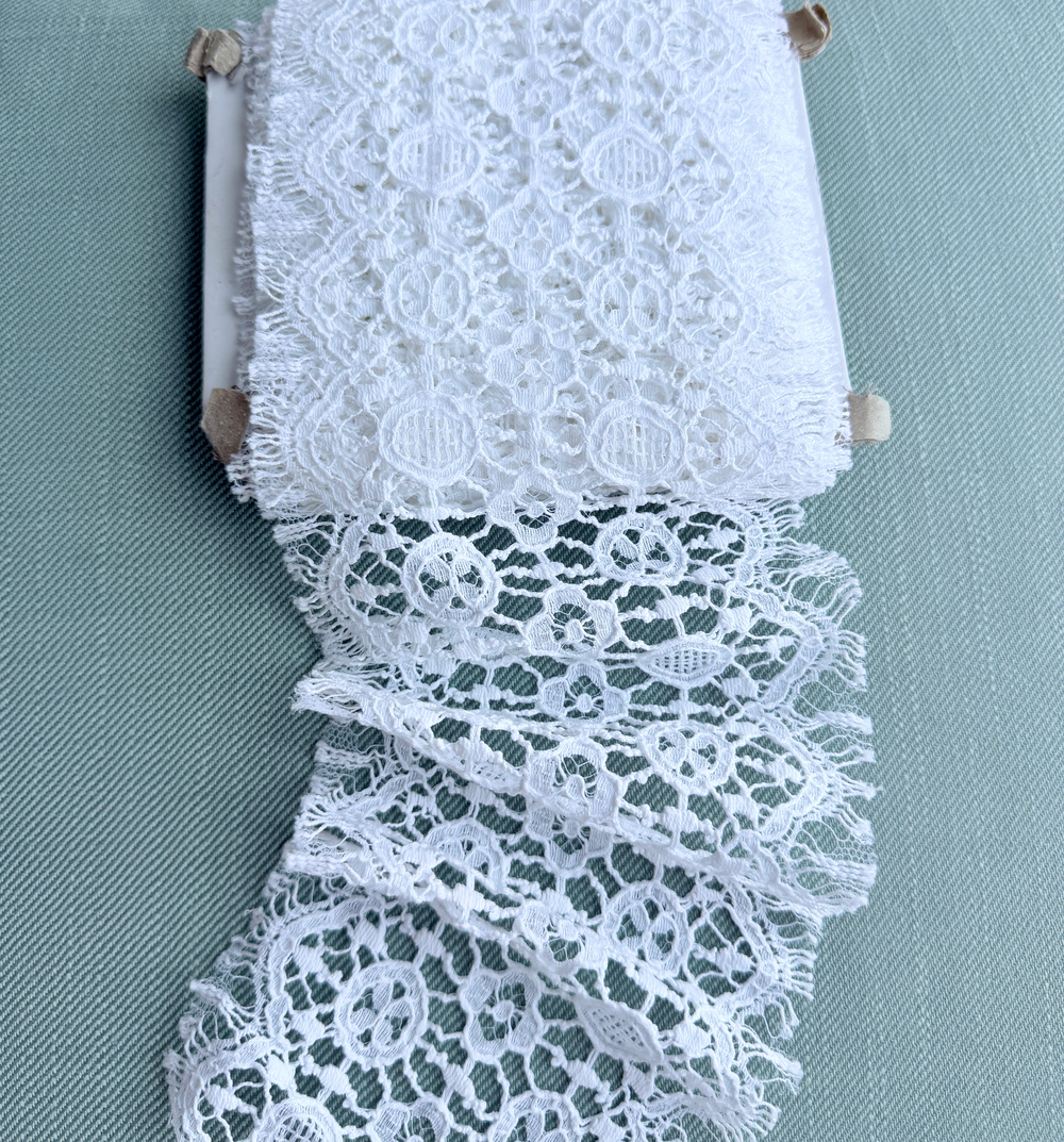 Кружево натуральное однотонное 100% хлопок ш-12см Италия