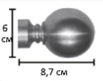 Наконечники "Шар Ост" кованых карнизов для штор d20 мм, цвет нержавеющая сталь