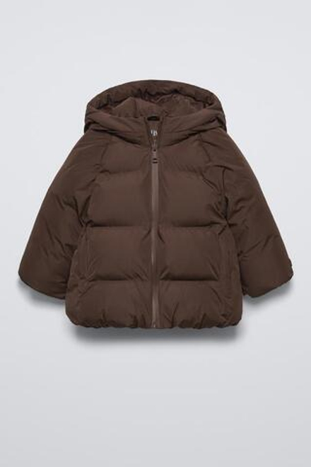 ZARA СТЕГАНАЯ КУРТКА WATER-REPELLENT, ШОКОЛАДНЫЙ