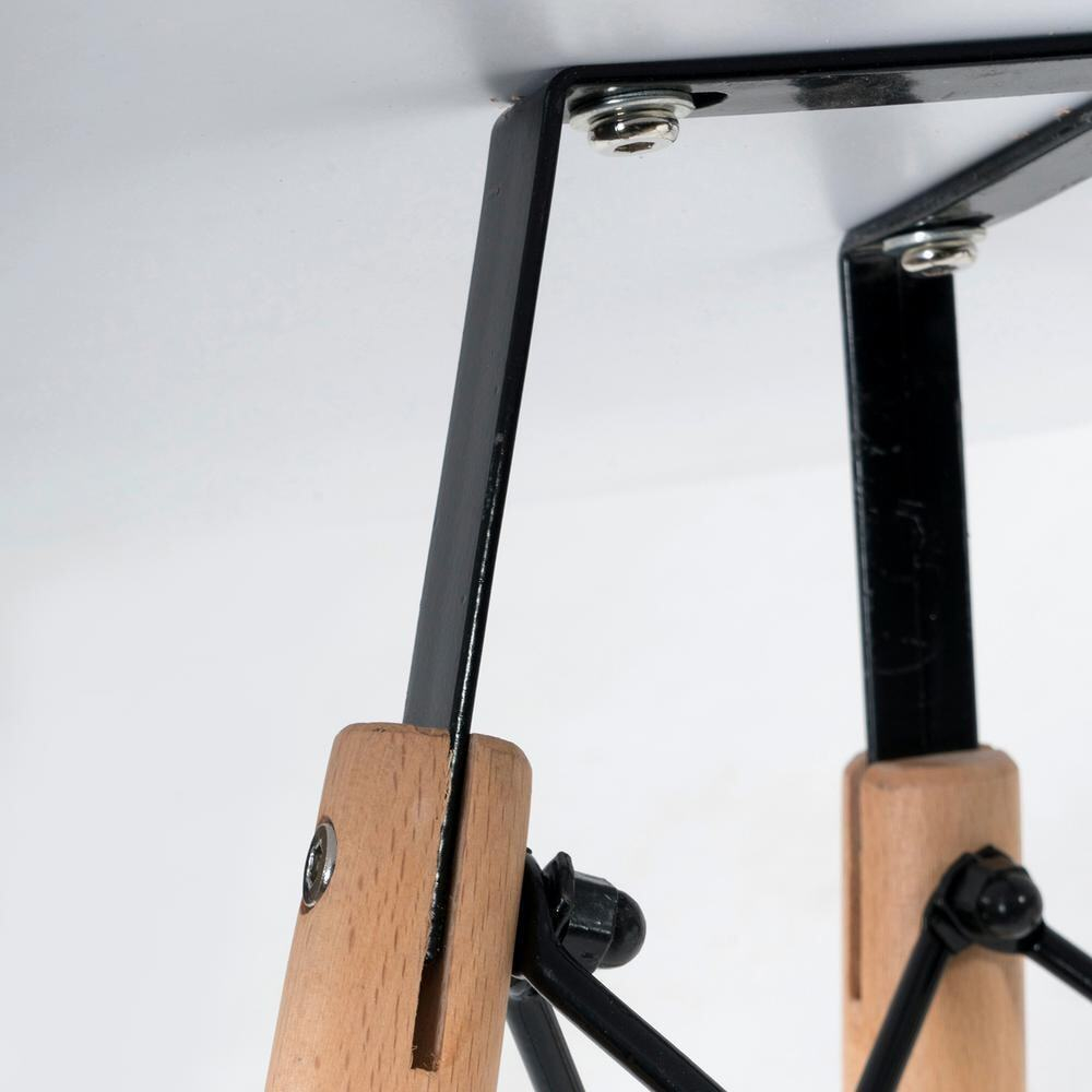 Стол CINDY NEXT (mod. 70-80 MDF) металл/мдф/бук, белый/натуральный, D80х75см