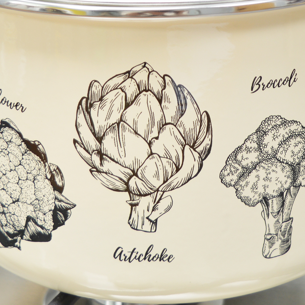 Кастрюля 5,5л "Брокколи" слоновая кость