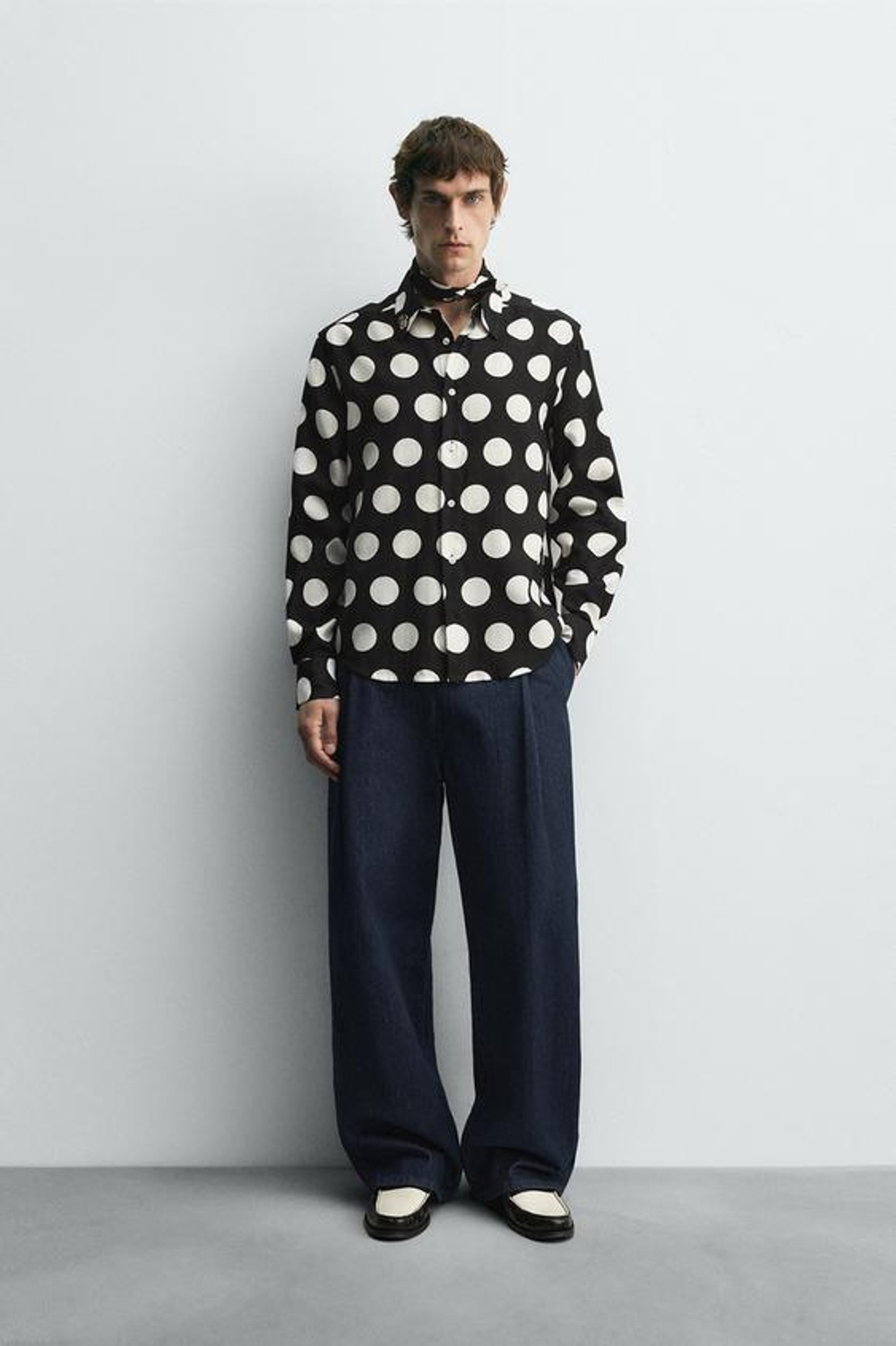 ZARA HARRY LAMBERT X DISNEY РУБАШКА В ГОРОШЕК, ЧЕРНЫЙ