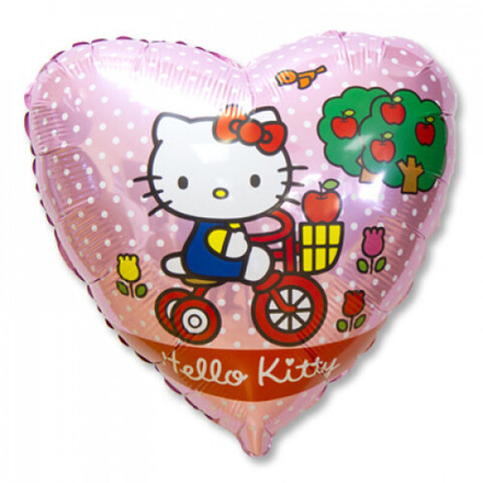Ф Сердце 18" Hello Kitty на велосипеде