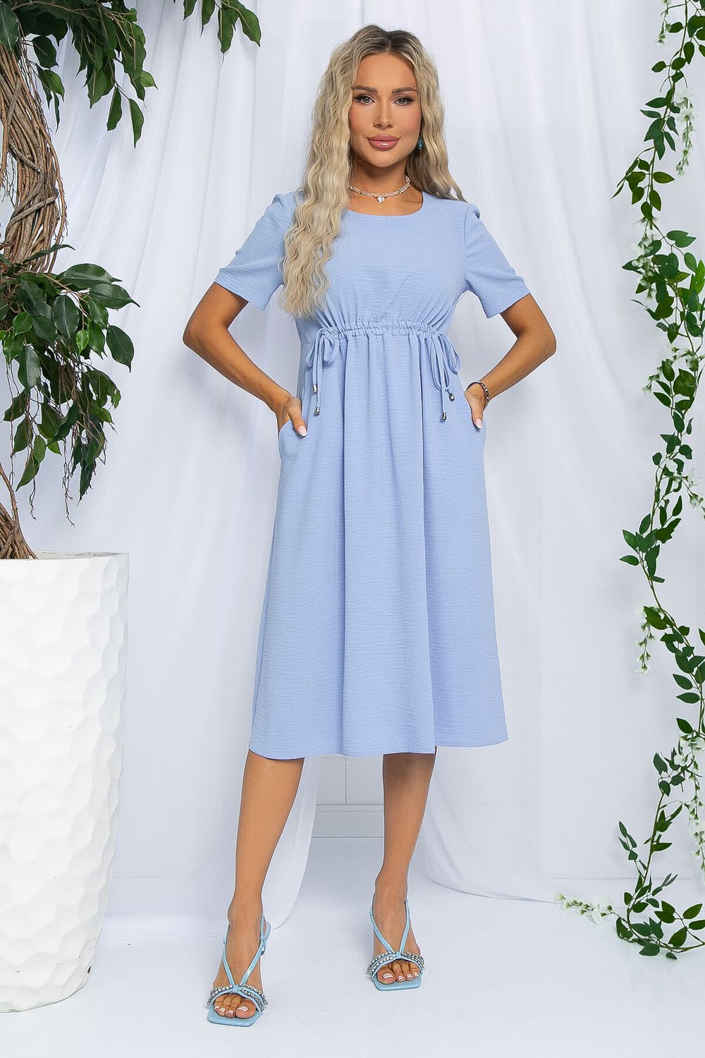 Платье Цветы Лета (голубое) П13057-18М LT Collection