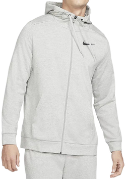 Мужская теннисная кофта Nike Dri-Fit Hoodie Full Zip M - dark grey heather/black