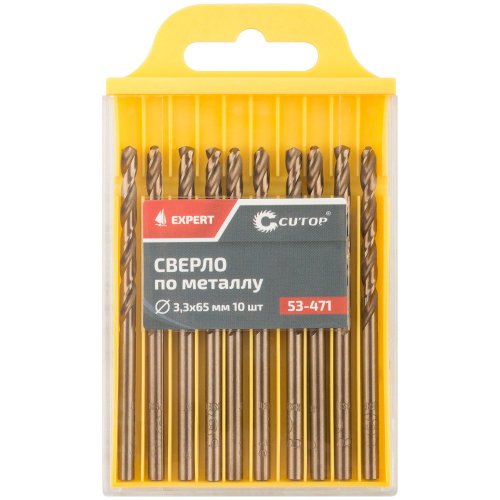Сверло Cutop EXPERT 3,3*65 по металлу 10 шт   53-471