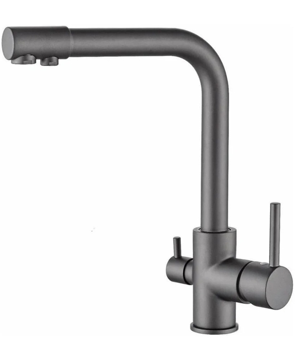 Смеситель для раковины (умывальника) Ledeme L4055U-3 темно-серый